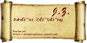 Juhász Zétény névjegykártya